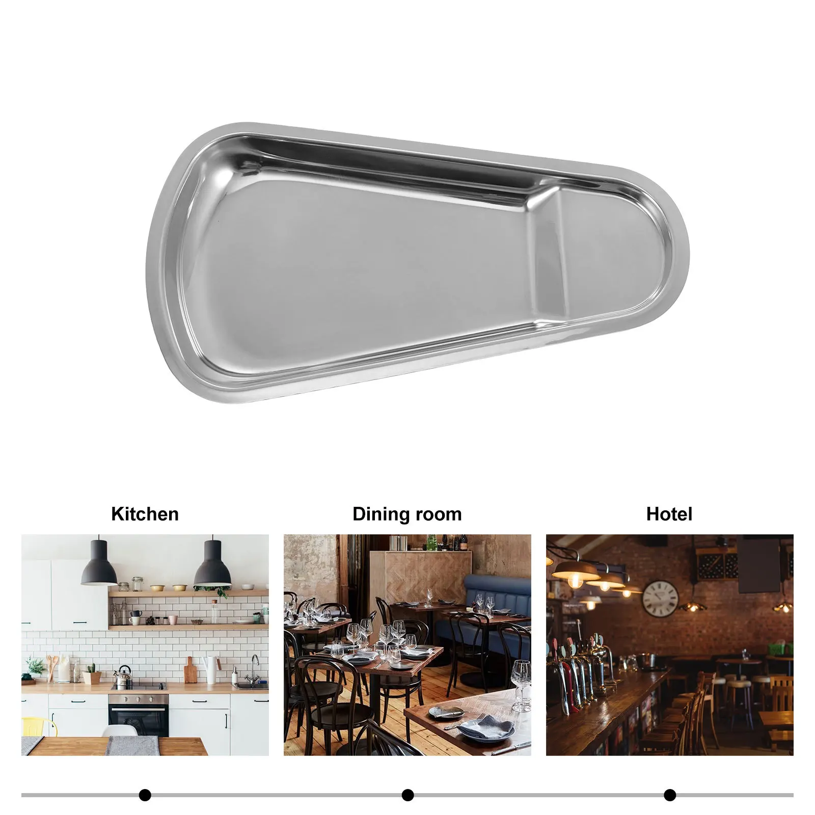 

1pc Stainless Steel Serving Tray 30Cm Mirror Polish Multi-Functional Kitchen Storage Tray For Buffet Spoon Ladle Plate Home