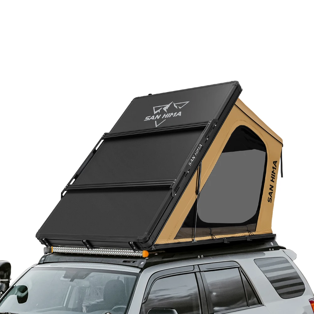

SAN HIMA Quick Setup Waterproof 4WD Hard Shell Roof Top Tent 4x4 Camping Hardshell Rooftop Tent In-built Led Light Bar