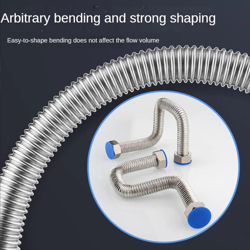 HONG JING 1 Inch 304 Stainless Steel Bellows High Pressure Explosion-proof Hose Engineering Special Cold and Hot Water Pipe