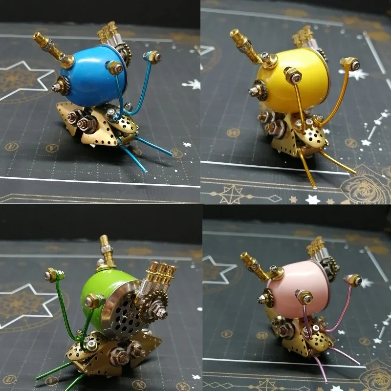 Quebra-cabeça 3D Kits de modelo de insetos de metal Steampunk Caracol insetos mecânicos DIY montagem brinquedo presente - 100 peças +