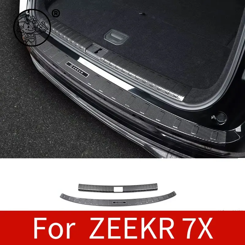 For Geely Zeekr 7X 2026 2027  Car Style Rear Bumper Boot Guard Cover Trunk Plate Trim Protector Decoration Accessories Sticker