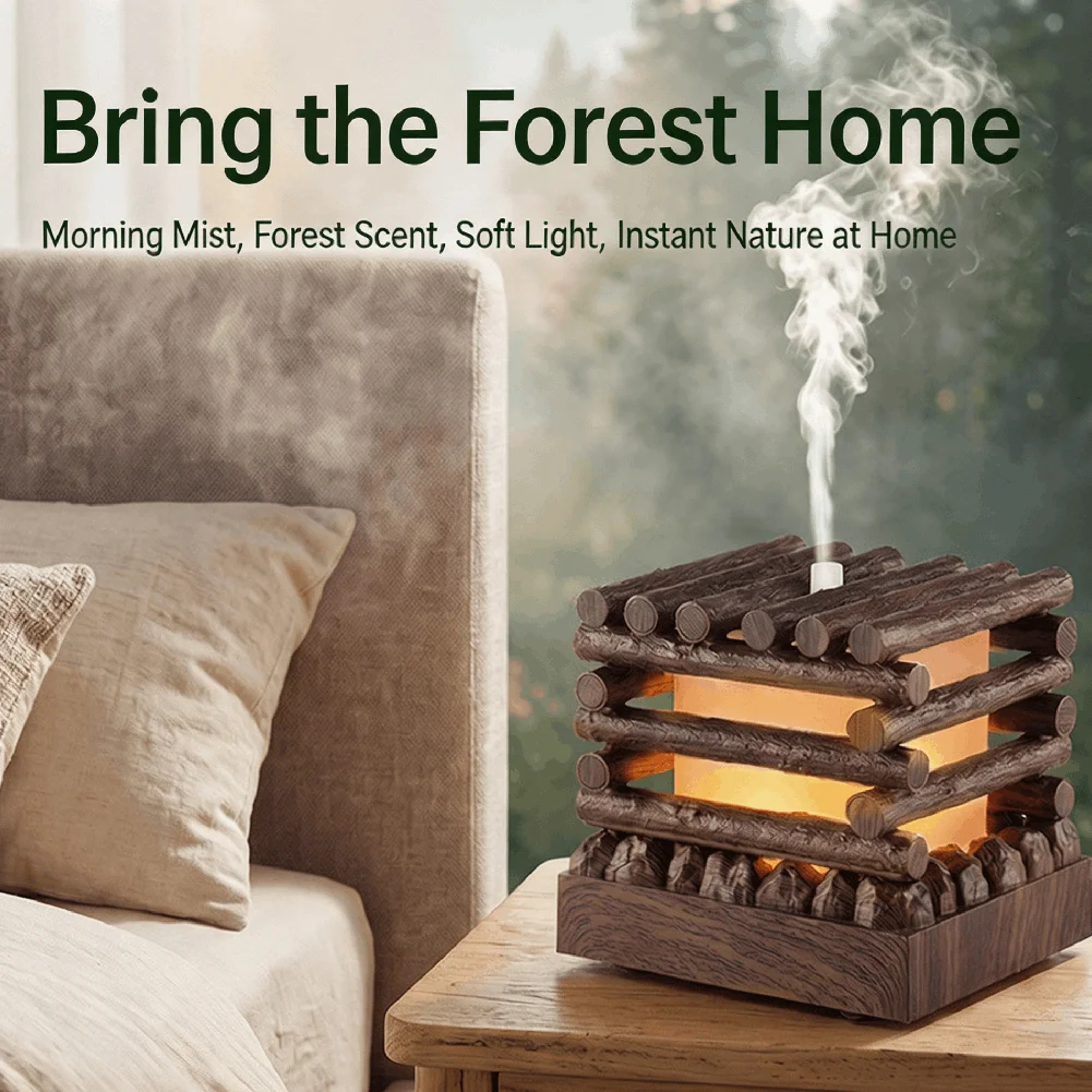Simulated Campfire Wood Humidifier Color Gradient Atmosphere Light For Home Bedroom Aromatherapy Diffuser