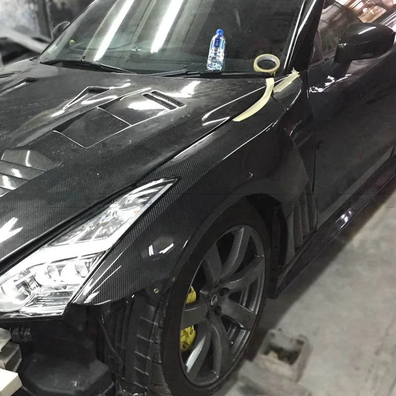 

For Nissan GTR35 God of War Modifications Carbon Fiber Front Fender Louvered Tuyere Shark Fin Fender Body Kit