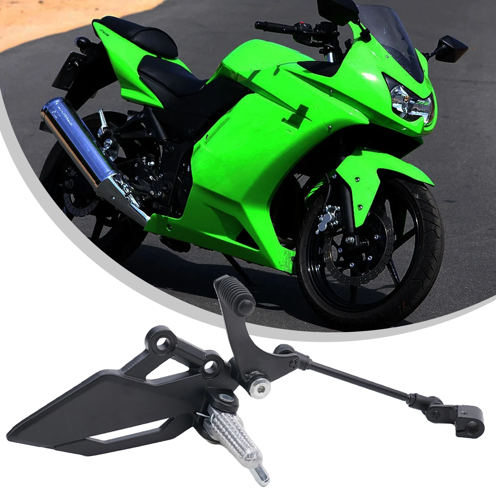 Foot Peg Bracket Long lasting Foot Peg Bracket Brake Pedal Lever Assembly Perfect fit for KAWASAKI EX 250R NINJA250 R 300