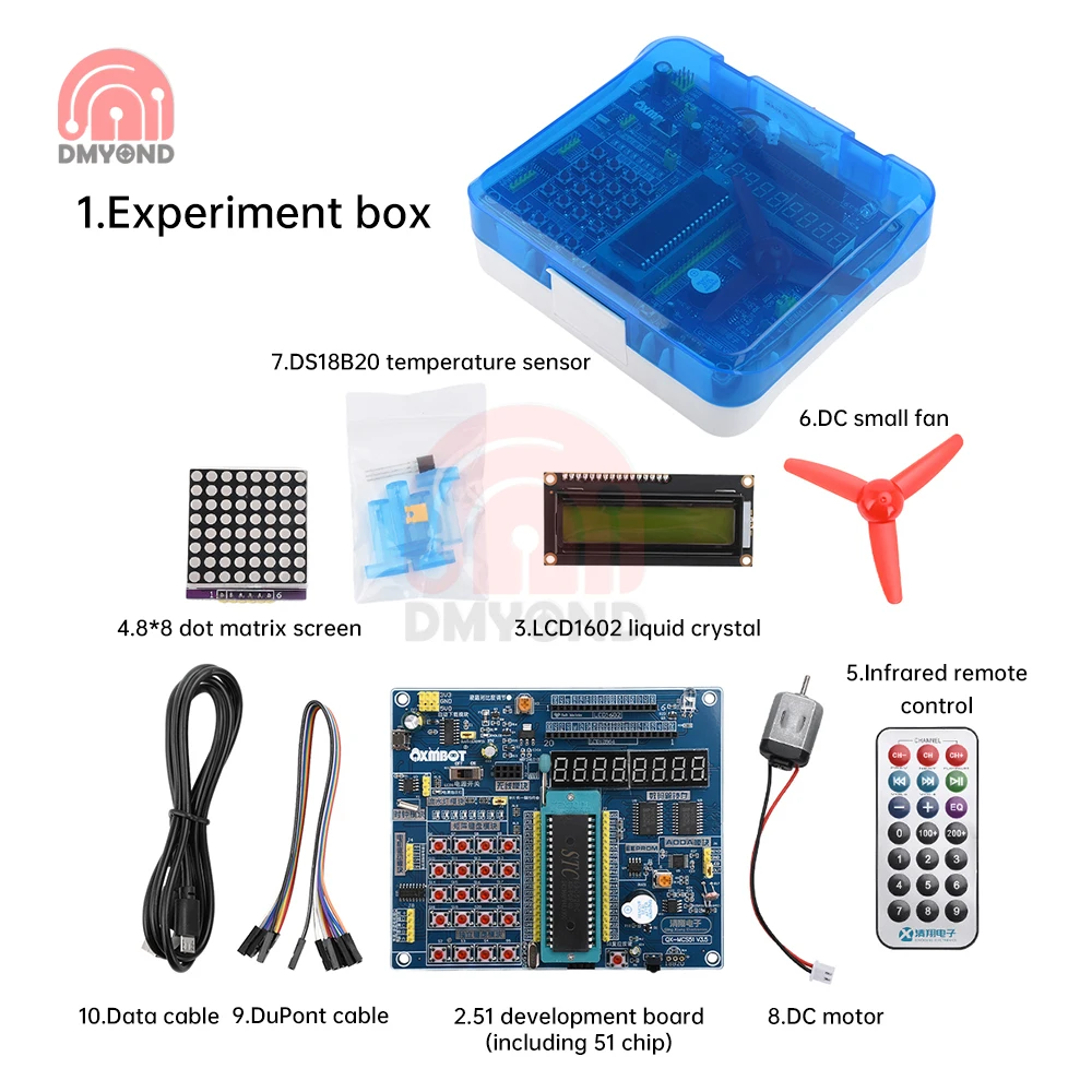51 لوحة تطوير وحدة التحكم الدقيقة مع شريحة STC89C52 وشاشة LED وتنزيل تلقائي لمشاريع WIN10/XP والتعلم ومشاريع DIY