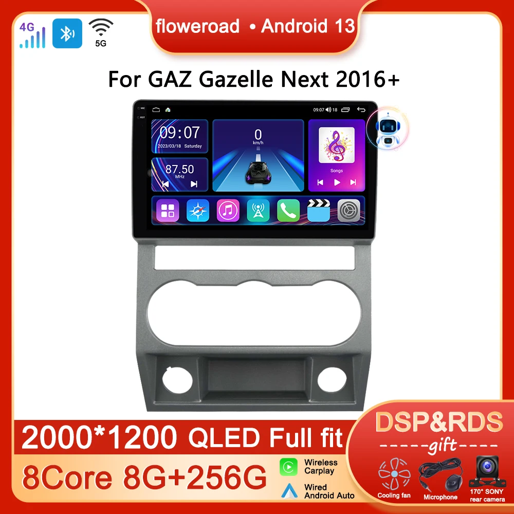 

Car Radio Multimedia Player For GAZ Gazelle Next 2016+ 2din Auto Android Video Navigation GPS Apple Carplay Screen Head Unit DVD