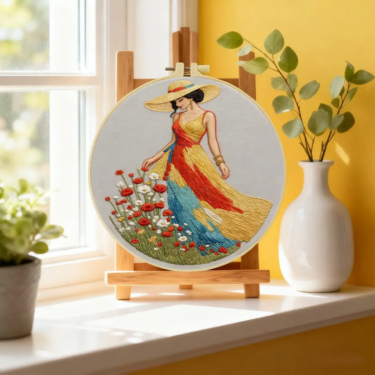 1pc 20X20CM/15X15CM 7.87/6.3inch Beautiful princess Embroidery Starter Kit DIY kit DIY embroidery kit manualidades