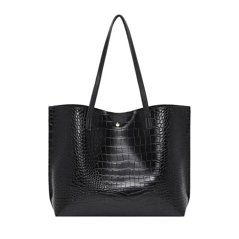 STB6 bolsos de hombro de cuero con patrón de cocodrilo para mujer, bolsos de viaje de gran capacidad, bolsos casuales para mujer