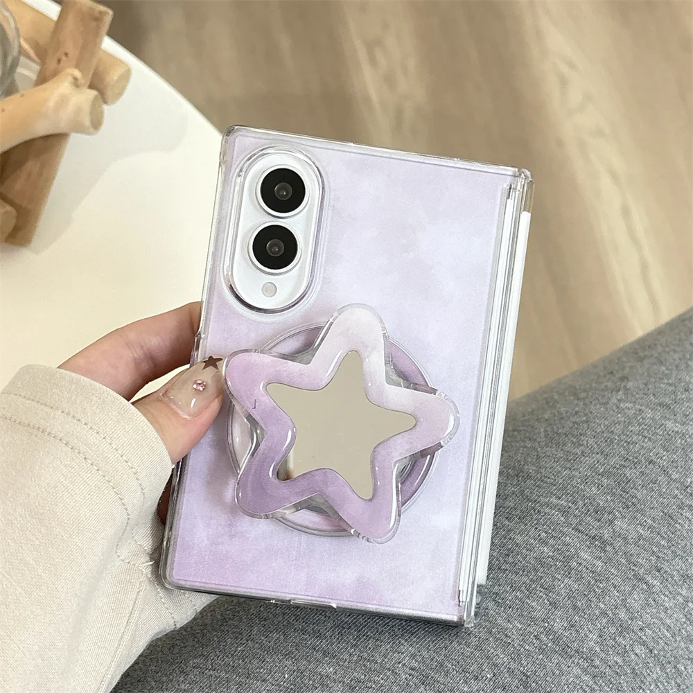Modne, kolorowe etui magnetyczne z motywem gwiazd i kreskówek na telefon Samsung Galaxy Z Fold 8 Ultra zfold 8 7 6 5 z funkcją Magsafe, podstawką i łańcuszkiem. — zdjęcie produktu 5