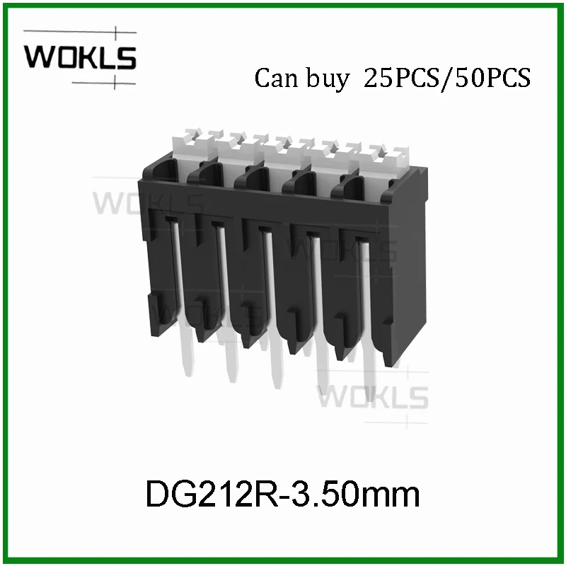 25PCS/50PCS 3.5mm Spring Terminal Connector, PCB Terminal Block, DG212R/SPT1.5/KF2035AR