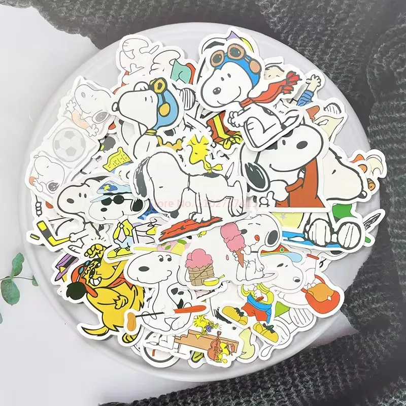 100/200pcs anime Snoopy stationery stickers cute cartoon student stationery notebook diy decoration expression graffiti stickers