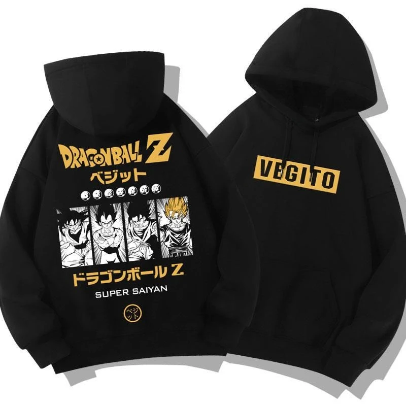 بانداي أنيمي لعبة دراغون بول القرد الملك القماش Ou الكرتون طباعة الخريف جديد للجنسين فضفاضة كبيرة الحجم في الهواء الطلق هوديي سترة #1