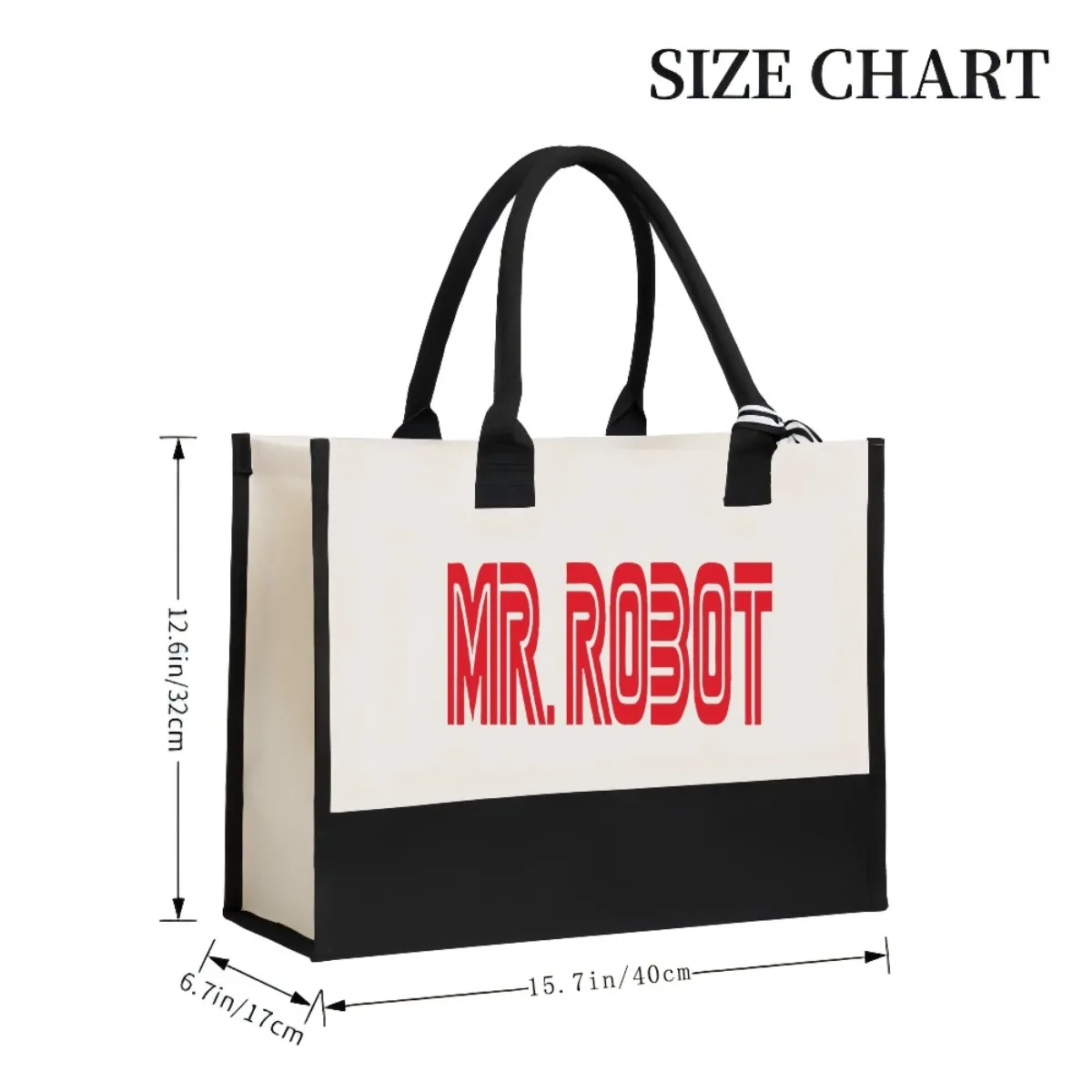 السيد. روبوت شعار 2026 وصول جديد موضة عملية واسعة قابلة لإعادة الاستخدام حمل حقيبة نمط طباعة 2 لهجة الثقيلة حقيبة كتف كبيرة #3