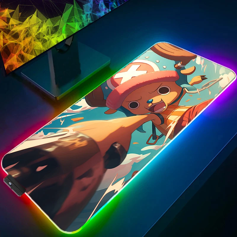 

RGB LED Mouse Pad Laptop Keyboard Pad Non-Slip Tablet Pad PC Accessories One Piece Tony Tony Chopper HD Mousepad Gaming Desk Mat