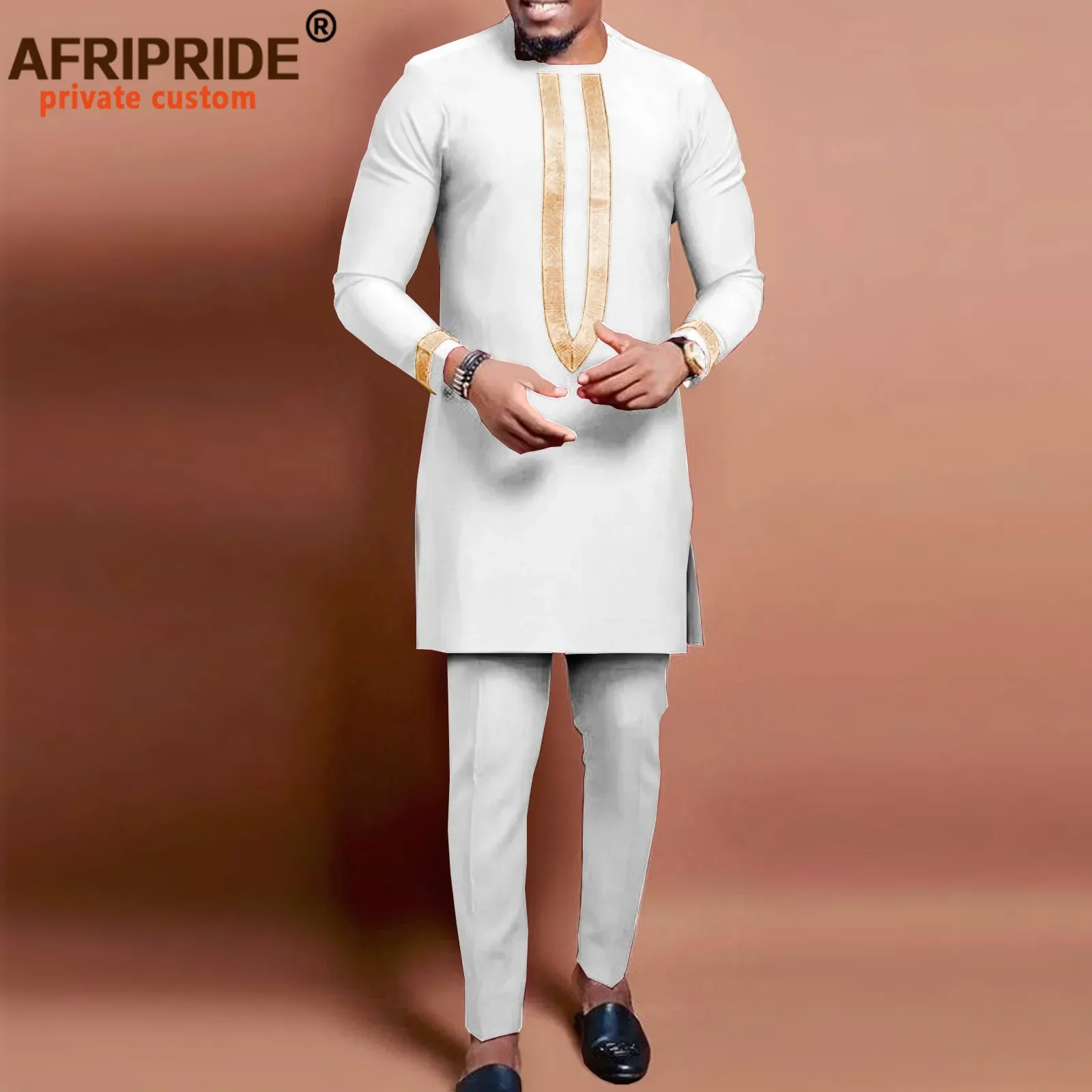 

African Clothing for Men Full Sleeve Jacket and Ankara Pants 2 Pieces Outfits Plus Size Formal Wear African Suit A2116050