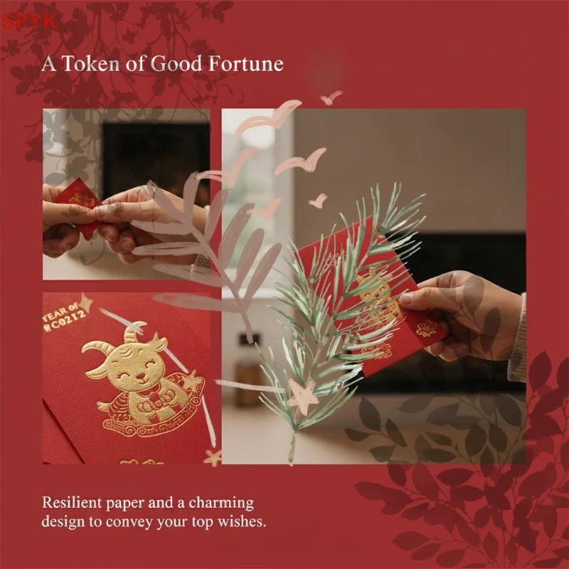 2027 Sheep Year Creative Red Envelope: 6Pcs New Year Spring Festival Lucky Money Lamb