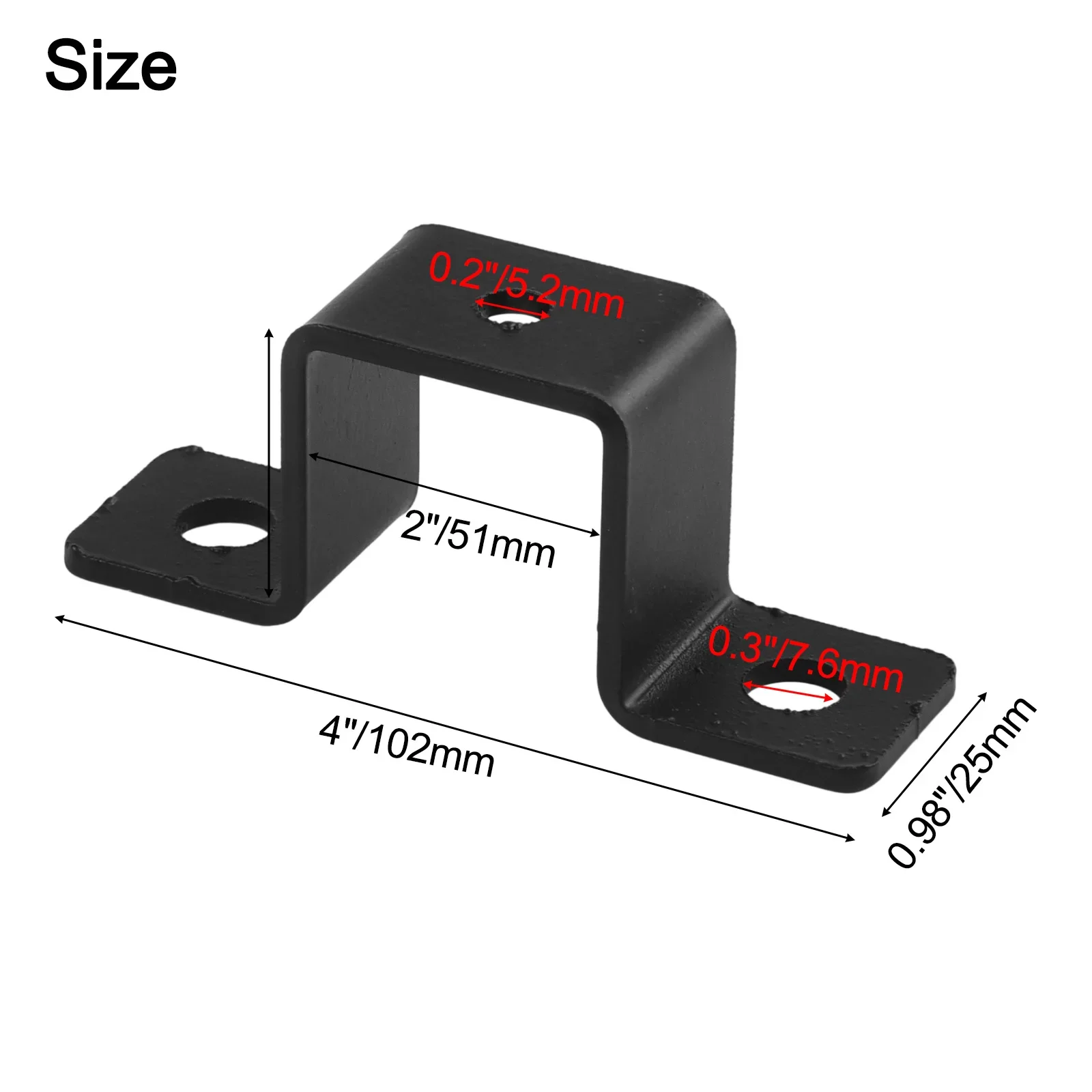 Balcony Railing Clamp Square Pipe Clamp Easy Installation Pipe Clamp Indoor Outdoor Black Finish Reliable Installation Solution