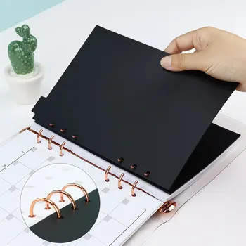 A5 Black Pink Index Divider Cute 6 Holes For Binder Planner Notebook Stationery Notebook Paper Divider Accessories