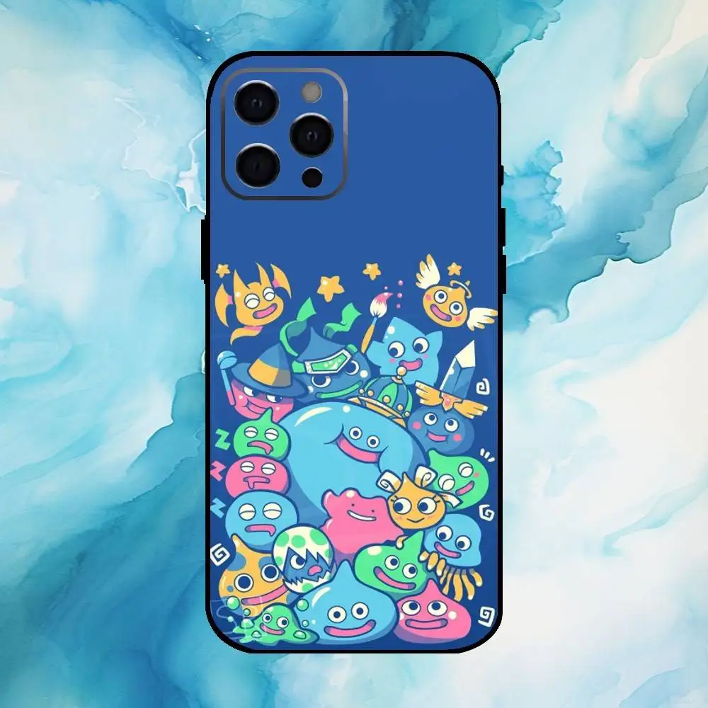 حافظة هاتف D-Dragon Q-Quest Slime لهاتف iPhone17,16,15,14,13,12,11 Plus، Pro Max غطاء أسود ناعم #2