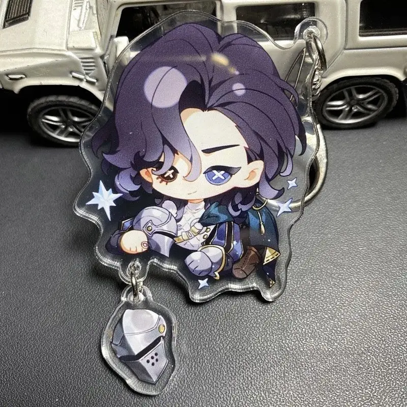 لعبة الهوية 5 شخصية المفاتيح لطيف القبر حارس أندرو كريس الملحن الدموي الملكة فارس مفتاح سلسلة حقيبة الملحقات هدية