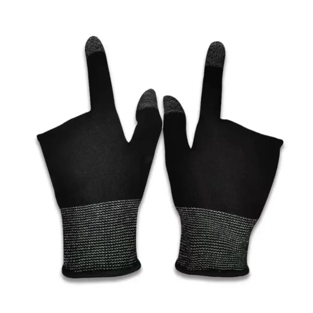 New Non-scratch Gaming Gloves Portable Black Finger Thumb Sleeves Breathable Touch Gloves