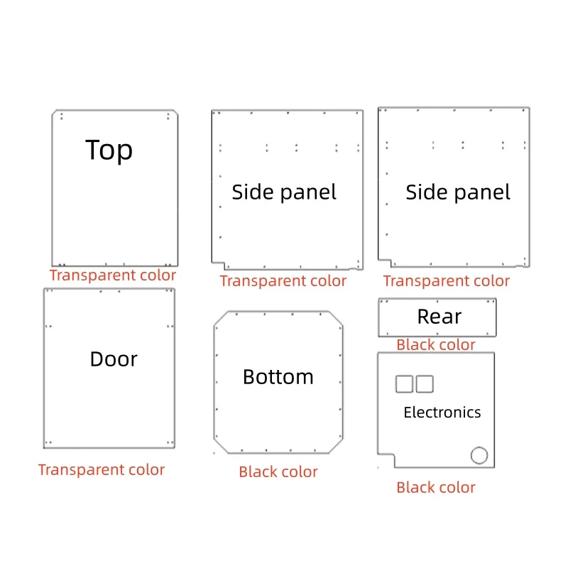 Funssor CR-10 NG CoreXY Conversion 3D Printer Enclosure PC Panel Kit 3MM Thickness For CR10 NG