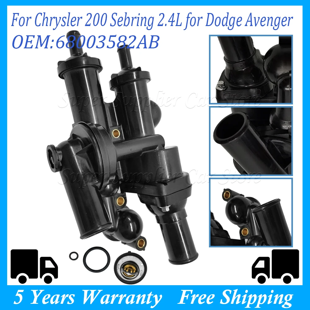 68003582AB for Dodge Avenger Caliber Journey Chrysler Sebring Jeep Compass Patriot 2.0L 2.4L 902-319 Thermostat Housing assembly