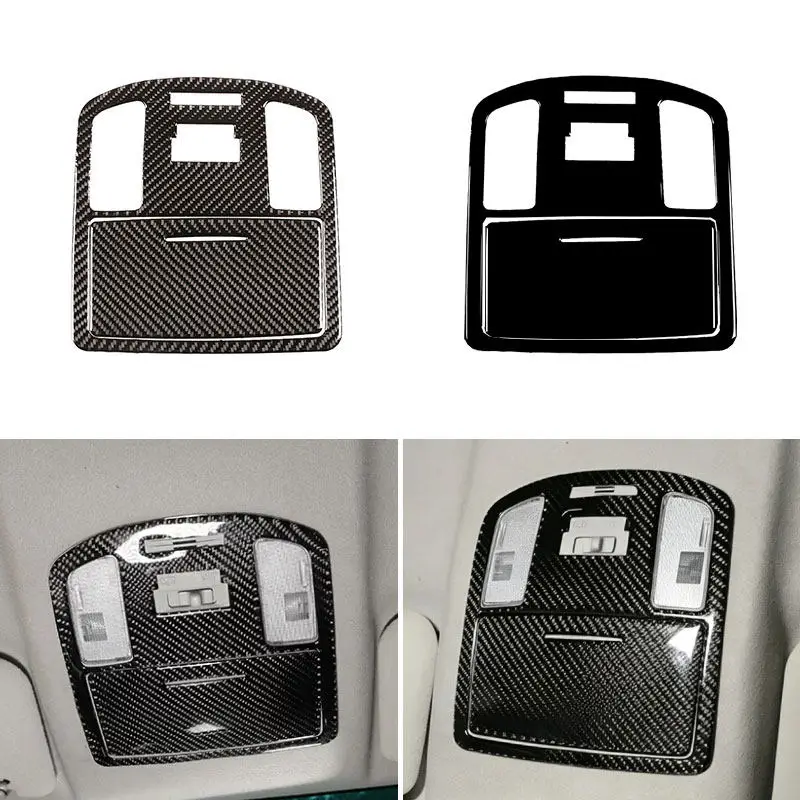 Car Interior Decorative Stickers For Toyota Hilux 2015-2021 Carbon Fiber/Piano Black Accessories Reading Light Panel Trim Cover