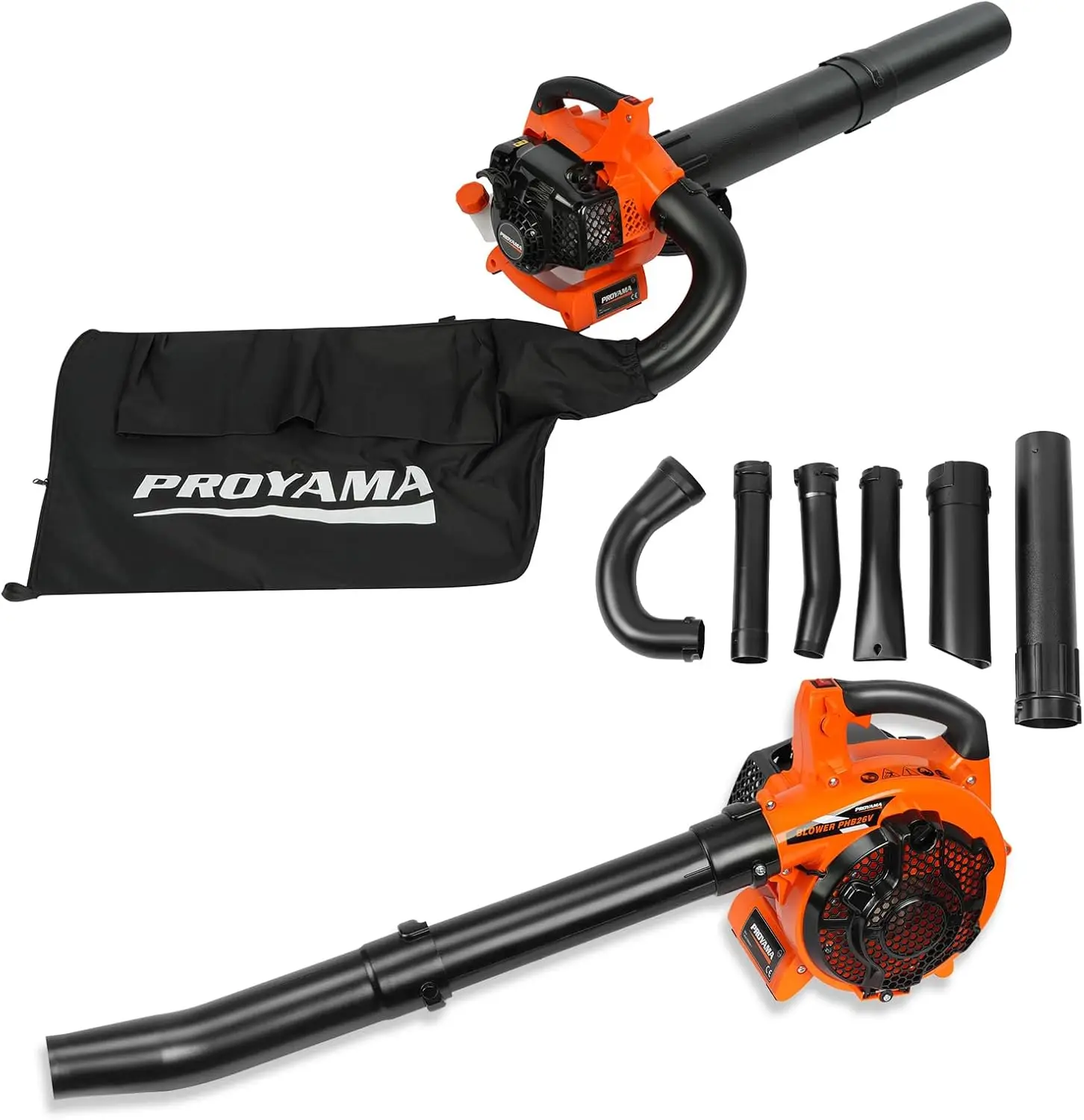 

Gas Powered Leaf Blower, 3-in-1 26cc 2-Cycle Handheld Leaf Blower & Leaf Vacuum Mulcher, 412 CFM 200 MPH Cordless Blower with 10