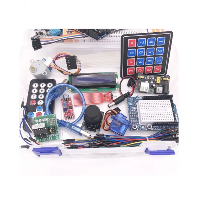 Kit Diy Kit Electronic For R3 With Retail Plastic Box Breadboard 1602 Display Motor And Fan For Programming Coding LED