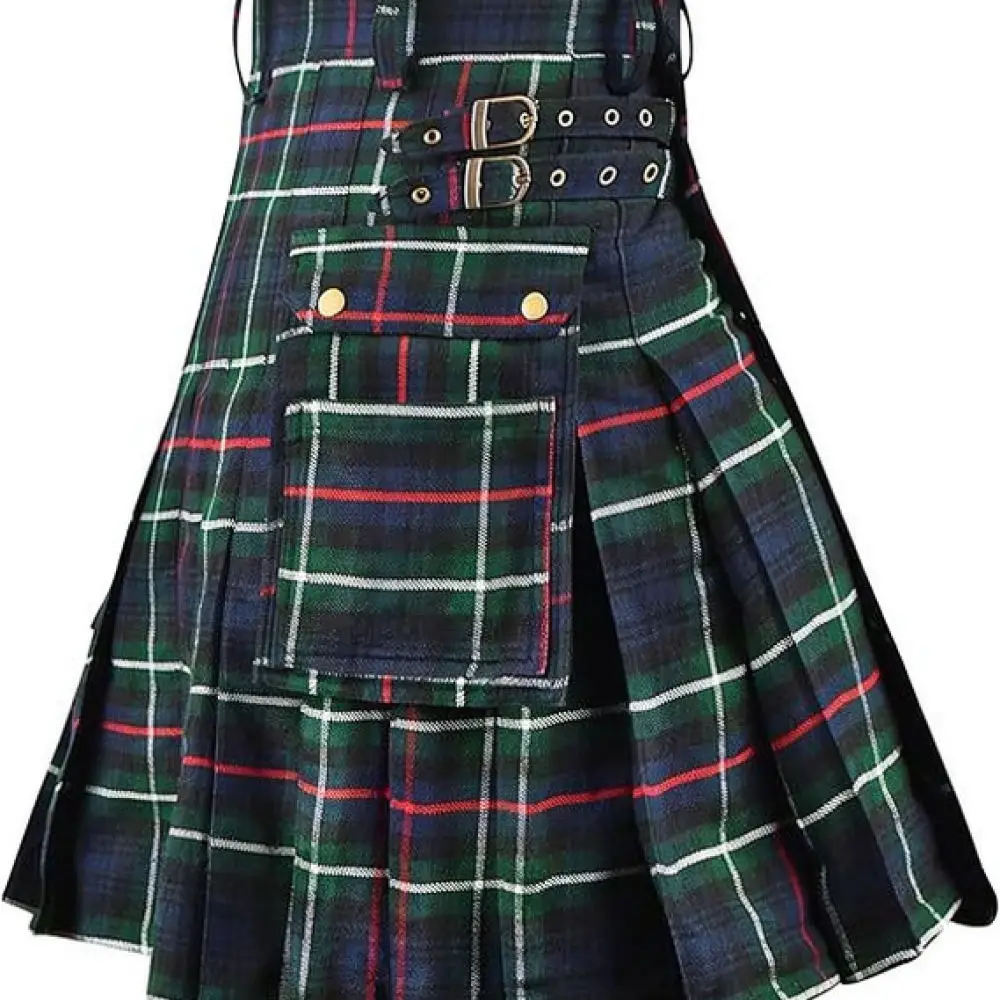 Mens Highland Kilt Scottish Plaid Pleated Skirt Traditional Dress For Stage Performance Holiday Party Daily Outfit