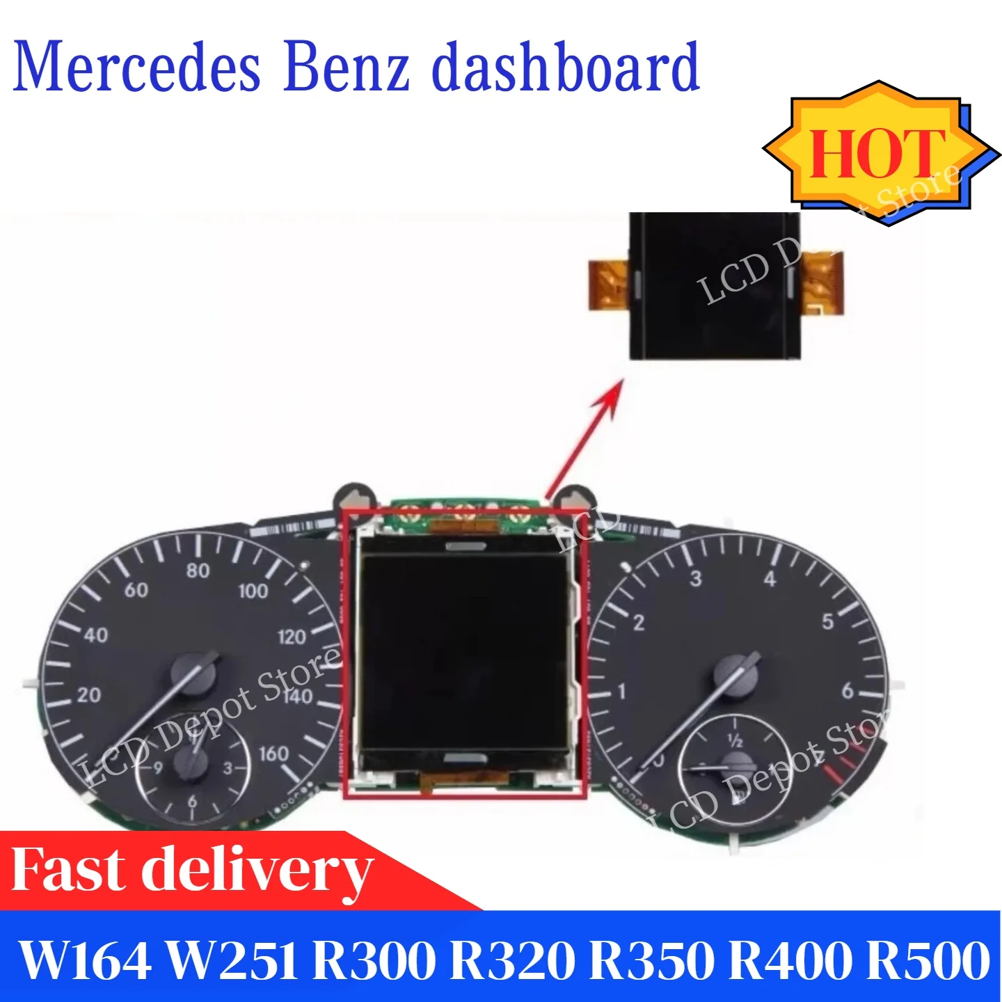 Suitable for Mercedes Benz W164 W251 R300 R320 R350 R400 R500 instrument panel with a brand new LCD display screen