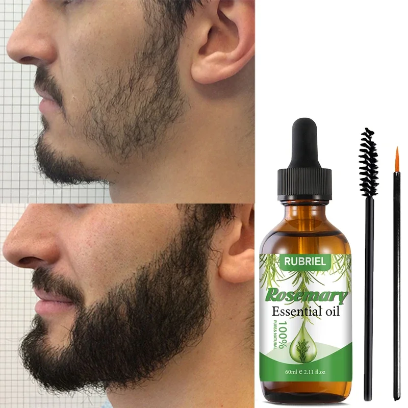 Fast Beard Growth Oil Rosemary Essential Oil Anti Hair Loss Products for Hair Growth Eyelash Growth for Men Beard Hair Care 60ml