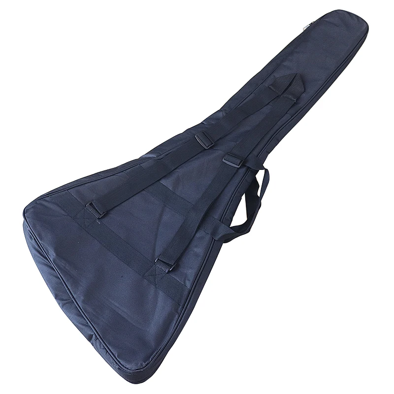 Borsa per chitarra elettrica nera custodia morbida in poliestere resistente all\'acqua con cotone da 3mm per chitarra elettrica a forma di V