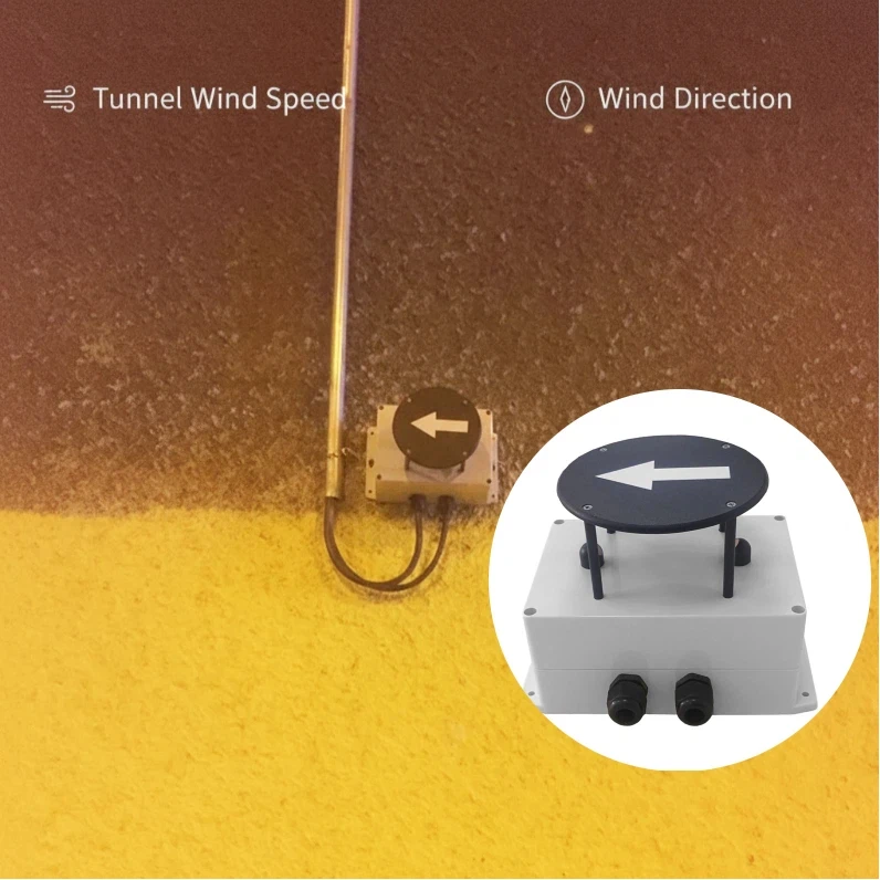 Veinasa-WDS-21 Ultrasonic Tunnel 0 - 30m/s Wind Speed and Direction Sensor IP67 Air Flow Meter Environment Monitoring Instrument