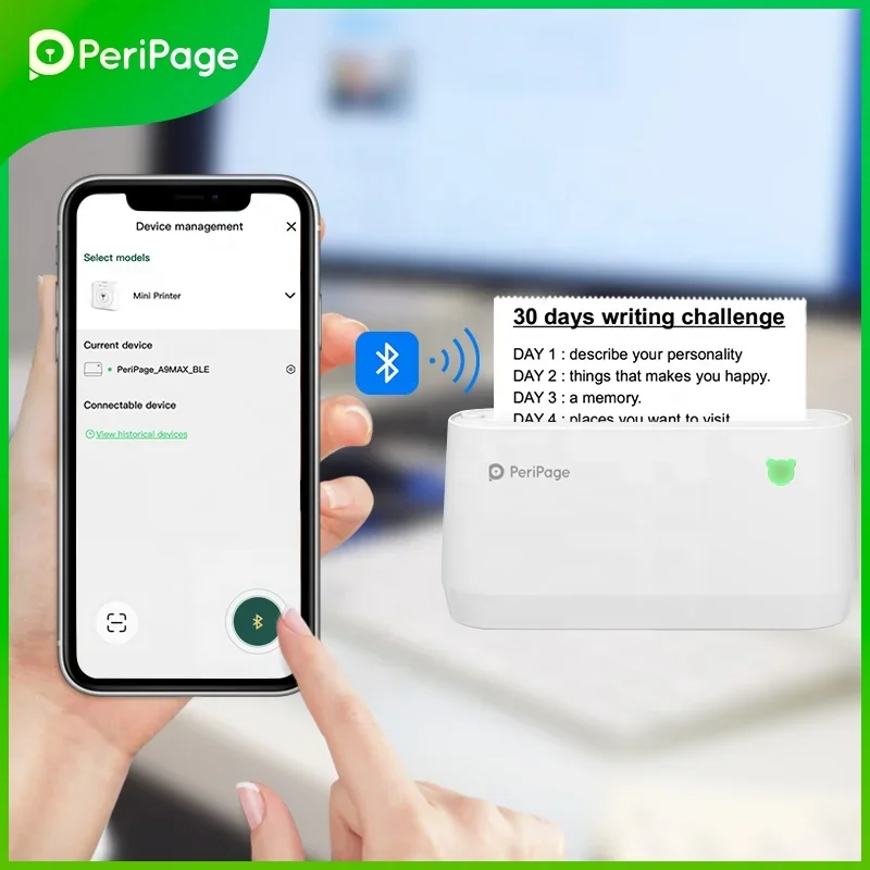 Peri Page A9Pro 304dpi Grayscale mini Pocket Thermal Mobile Photo Printer