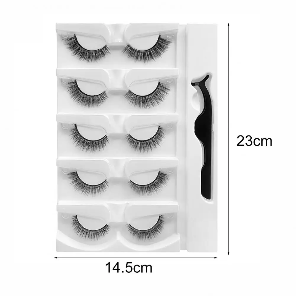 5Pairs/Set False Eyelash Reusable Self-Adhesive Natural Messy Fake Eyelashes Makeup Tool for Girl Eyelashes Extension