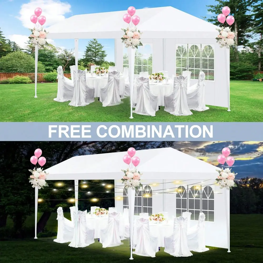 

10x20ft Canopy Party Tent With Removable Sidewalls Outdoor Event Tent For Weddings BBQ Parties Patio Camping Gazebo Shelter Car
