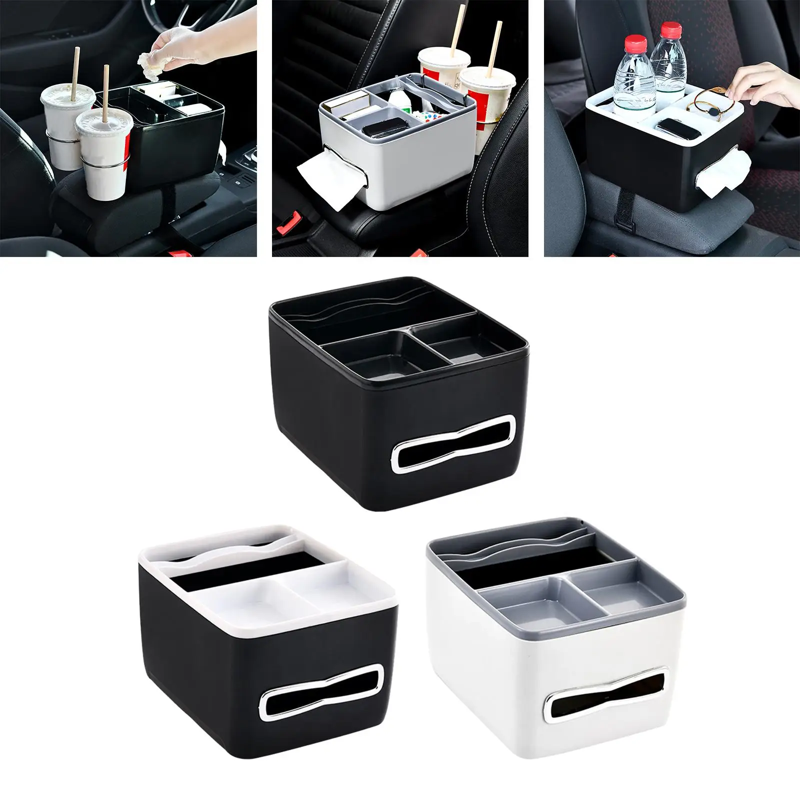 

Universal Car Armrest Storage Box Tissue Box for Key Paper Towels Phone