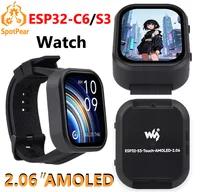 ESP32-C6 Placa de desarrollo de reloj táctil AMOLED de 2,06 pulgadas ESP32-S3 Chat de voz DeepSeek AI de 2,06 pulgadas