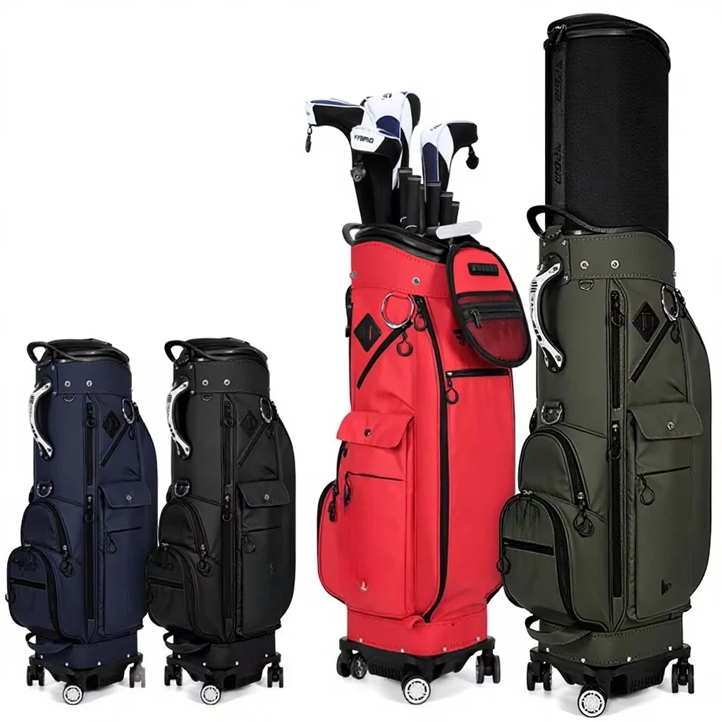 Golf Bag Men and Women Hard Shell Telescopic Four-Wheel Flat Push Waterproof Double Ball Cap Inverted Club QB152