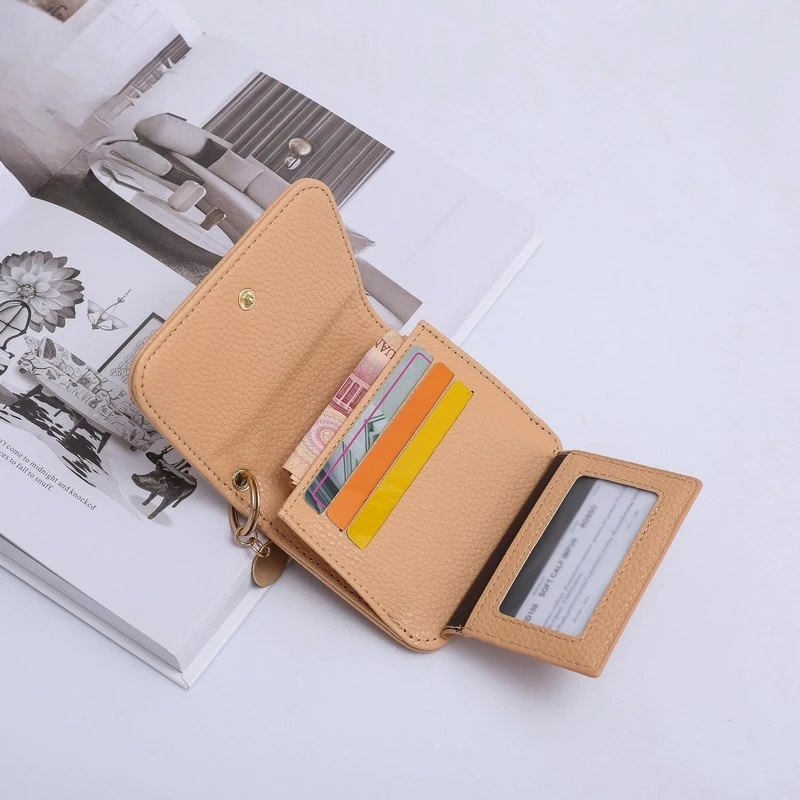 

Vintage Solid Color Short Wallet, Portable Bifold Coin Purse, Women's Credit Card Holder