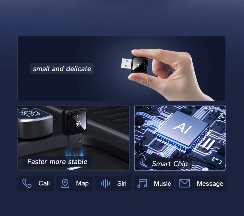Smart USB Wireless Carpay Android Auto Adaptor Smart Doogle For Toyota Honda Hyundai Kia Jeep Fiat Volkswagen Volvo Fiat