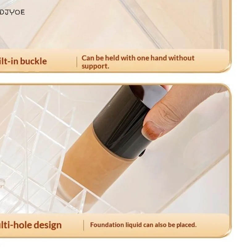 

Прозрачный органайзер для косметики с откидной крышкой, пылезащитный настольный контейнер для хранения кистей для макияжа