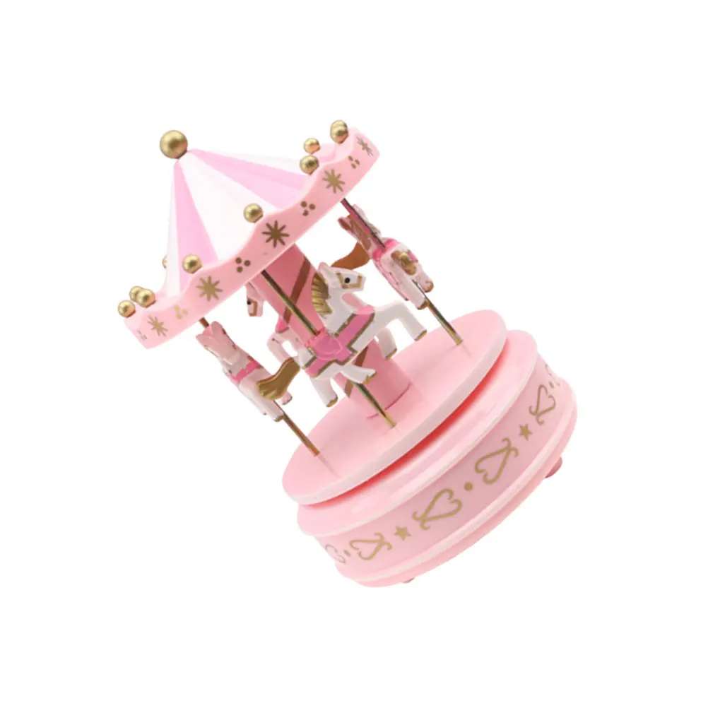 

Carousel Music Box Mini Decor Romantic Hand Shake Small Size Charm Exquisite Design Craftsmanship Collectors Gift
