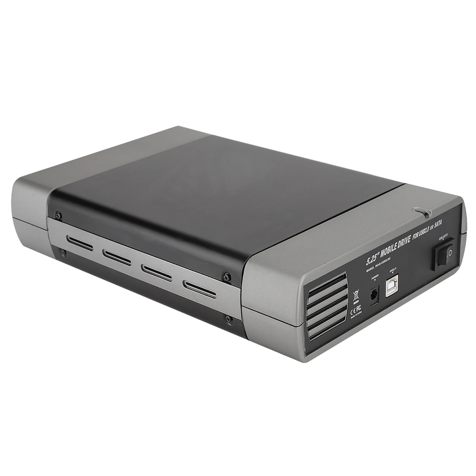 High-Speed 5.25in Optical Drive Box External USB2.0 SATA Interface Plug and Play Durable Stable Easy Install Computer Accessory