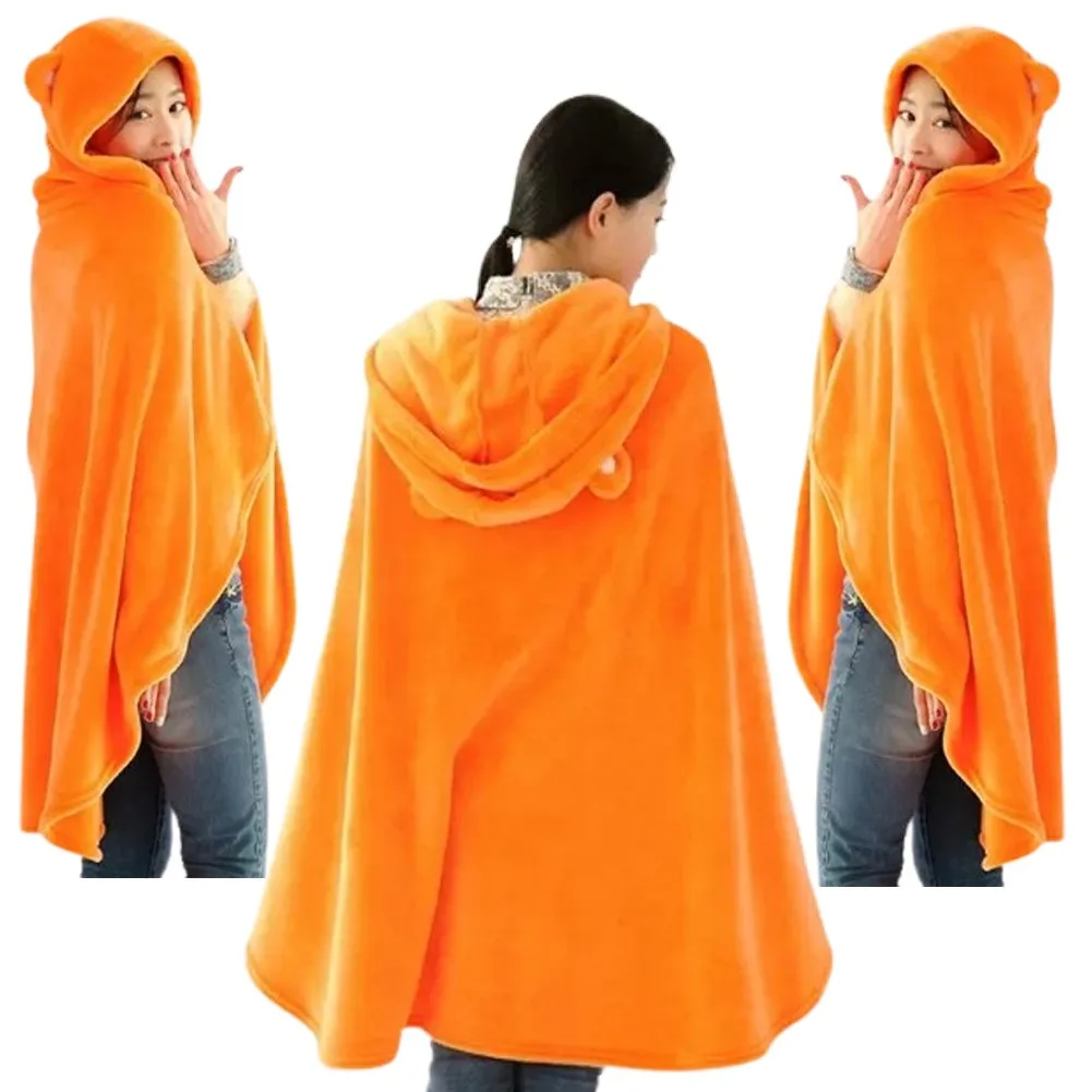 Umaru-Chan Cosplay Cloak Anime Umaru Chan Doma Umaru Disguise Orange Cape Costume Flannels Cloaks Blanket Adult Kids Cap Hoodies