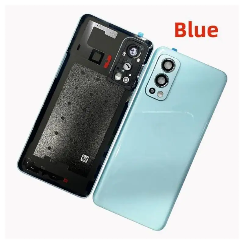 Original Nord2 Rear Housing Cover For OnePlus Nord 2 5G One Plus Back Door Glass Repair Battery Case + Logo Camera Lens Glue