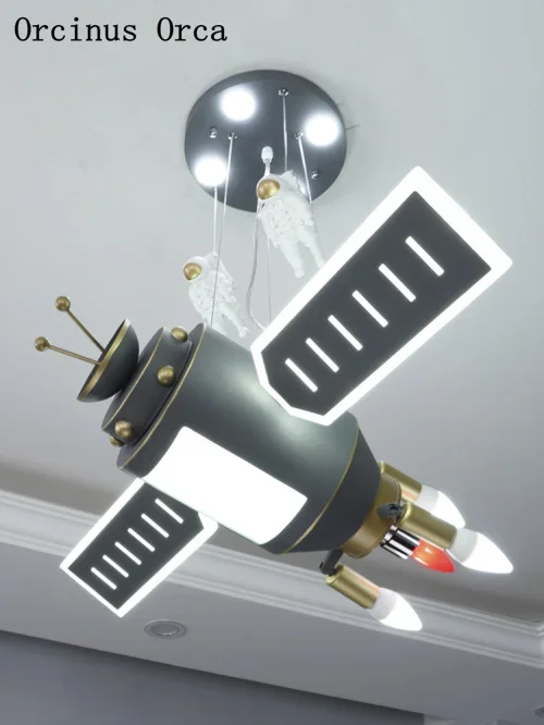 Cartoon Creative Satellite Chandelier Boys Bedroom Children's Room  Modern Simple LED Universal UFO Chandelier