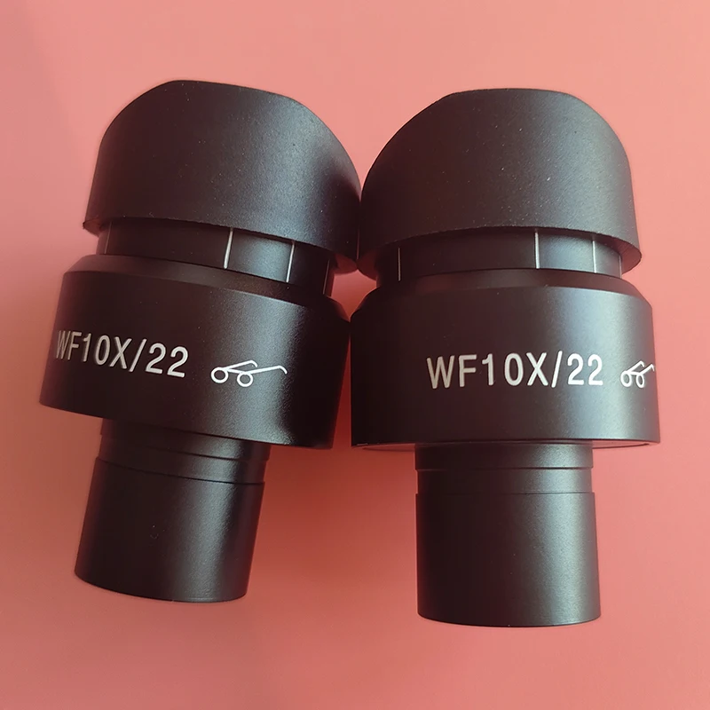 1pcs 2pcs WF10X/22 High Eyepoint Wide Angle Eyepiece for Biological Microscope 22mm Diopter Adjustment 10X Fully Coated Ocular